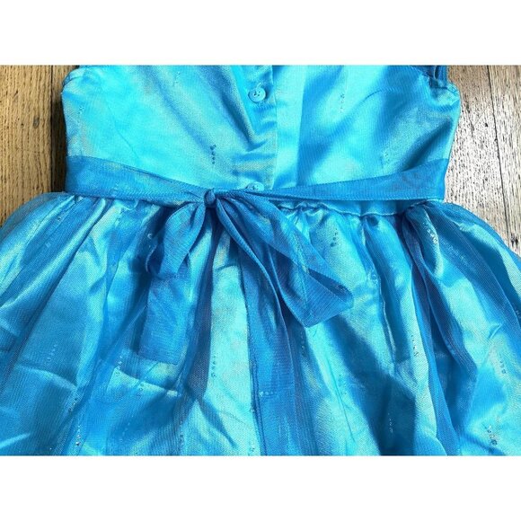 Jona Michelle Teal Blue Green Layered Dress with Rhinestones 6 - Picture 15 of 16